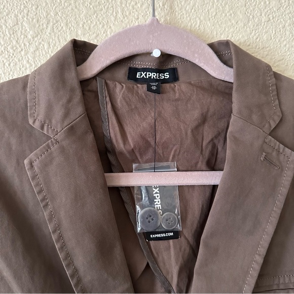 Nwt Express Boyfriend Blazer Khaki Brown - Size XS - Picture 2 of 5